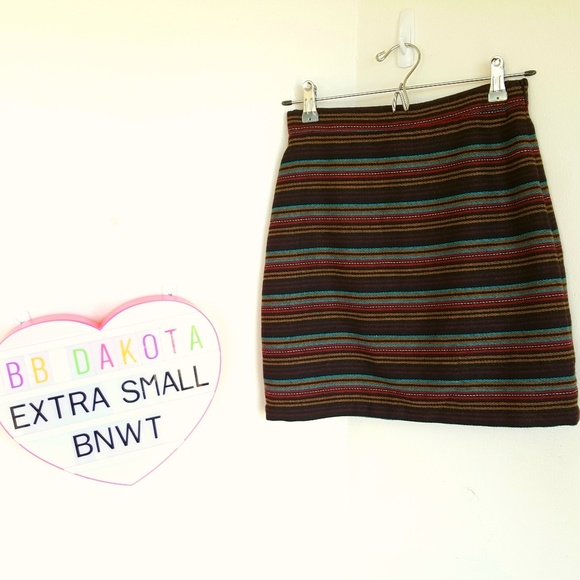 BBDakota🌰brown wool mini skirt🌰BNWT🌰sz 2 - Picture 3 of 8